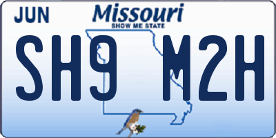 MO license plate SH9M2H