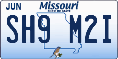 MO license plate SH9M2I