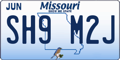 MO license plate SH9M2J