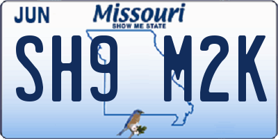 MO license plate SH9M2K