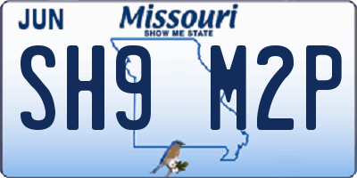 MO license plate SH9M2P