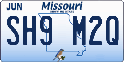 MO license plate SH9M2Q