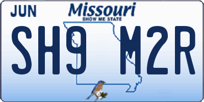 MO license plate SH9M2R