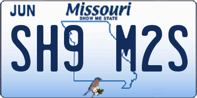MO license plate SH9M2S