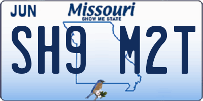 MO license plate SH9M2T
