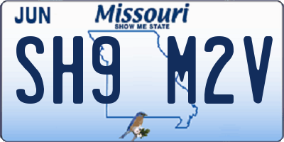 MO license plate SH9M2V