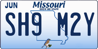 MO license plate SH9M2Y