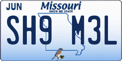 MO license plate SH9M3L