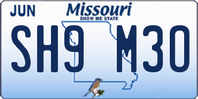 MO license plate SH9M3O