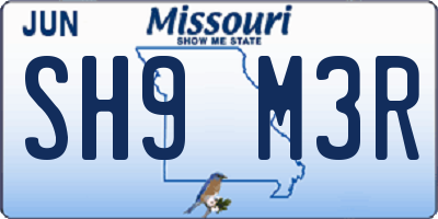 MO license plate SH9M3R
