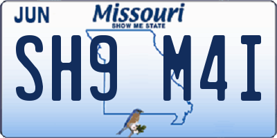 MO license plate SH9M4I