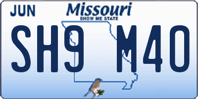 MO license plate SH9M4O