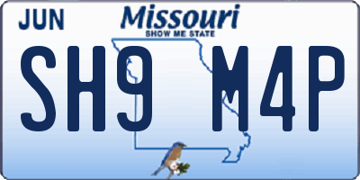 MO license plate SH9M4P