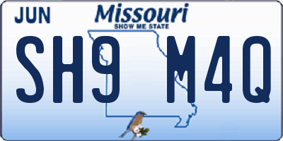 MO license plate SH9M4Q