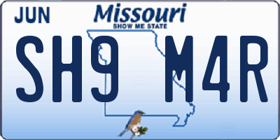 MO license plate SH9M4R