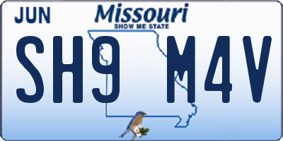 MO license plate SH9M4V
