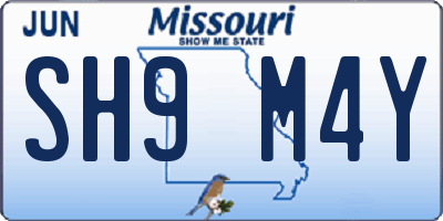 MO license plate SH9M4Y