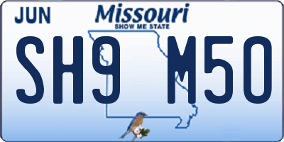 MO license plate SH9M5O