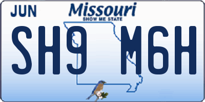 MO license plate SH9M6H