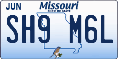 MO license plate SH9M6L