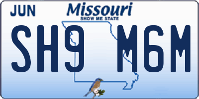 MO license plate SH9M6M