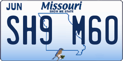 MO license plate SH9M6O