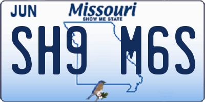 MO license plate SH9M6S