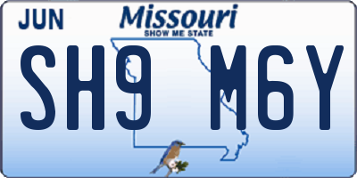 MO license plate SH9M6Y