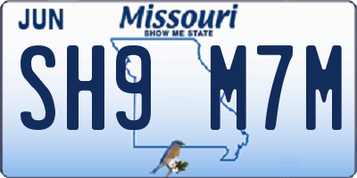 MO license plate SH9M7M