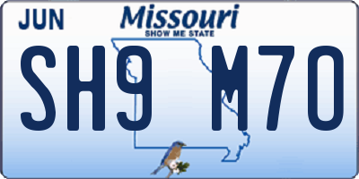 MO license plate SH9M7O