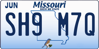 MO license plate SH9M7Q