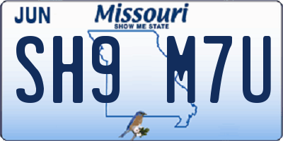 MO license plate SH9M7U