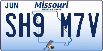 MO license plate SH9M7V