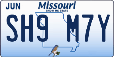 MO license plate SH9M7Y