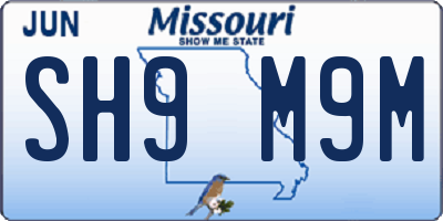 MO license plate SH9M9M