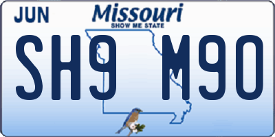MO license plate SH9M9O
