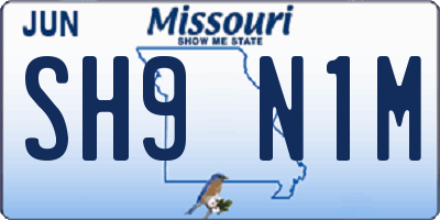 MO license plate SH9N1M