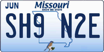 MO license plate SH9N2E