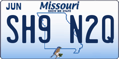 MO license plate SH9N2Q