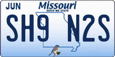 MO license plate SH9N2S