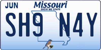 MO license plate SH9N4Y