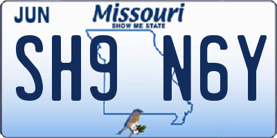 MO license plate SH9N6Y