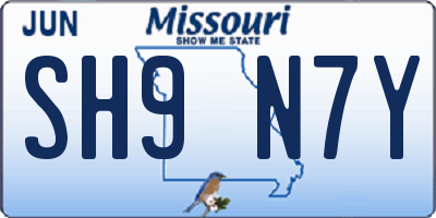 MO license plate SH9N7Y