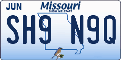 MO license plate SH9N9Q