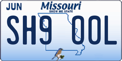 MO license plate SH9O0L