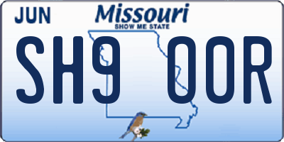 MO license plate SH9O0R