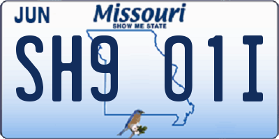 MO license plate SH9O1I