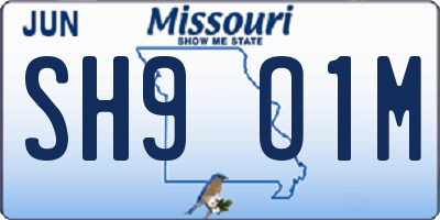 MO license plate SH9O1M