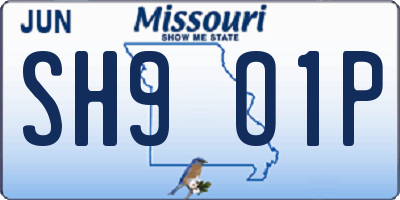 MO license plate SH9O1P