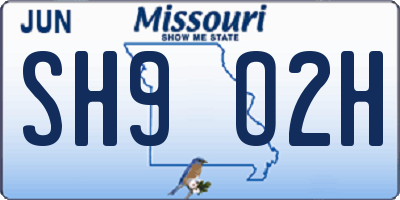 MO license plate SH9O2H